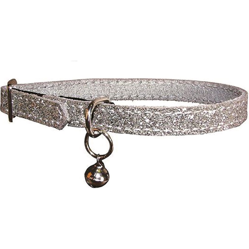 Bobby Katzenhalsband PAILLETE - Silber