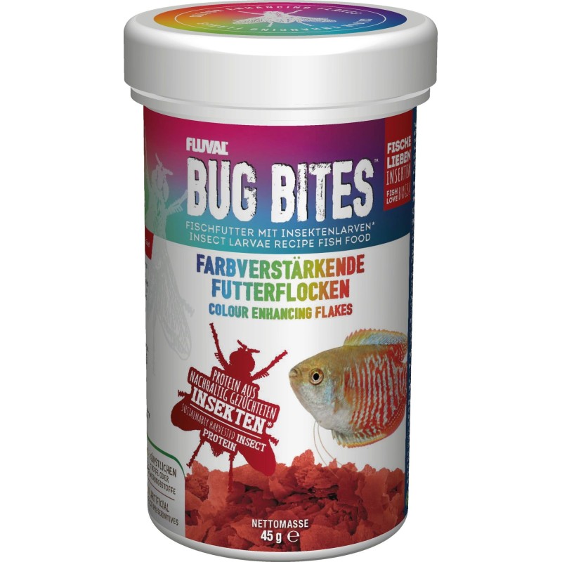 Fluval Bug Bites Colour Enhancing Flakes - 250 ml