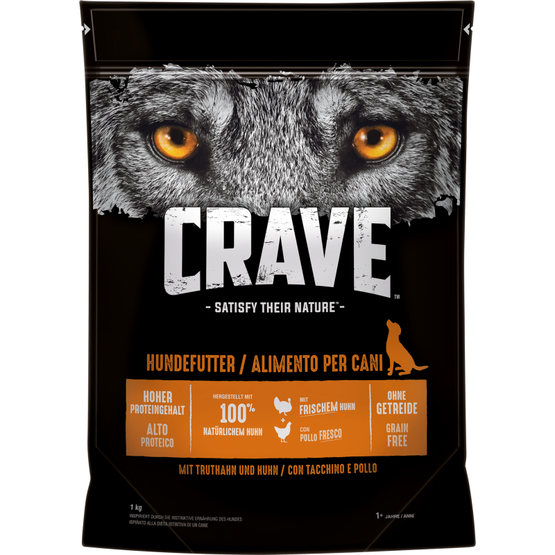 Crave Dog Trocken mit Truthahn und Huhn - 1 kg