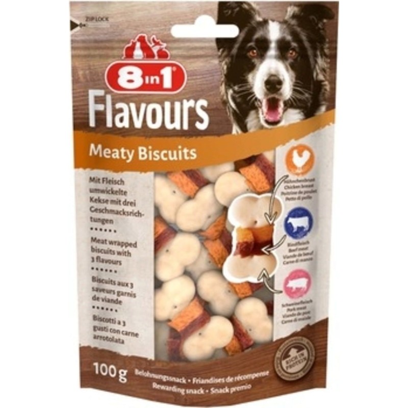 8in1 Flavours Meaty Biscuits - 100 g