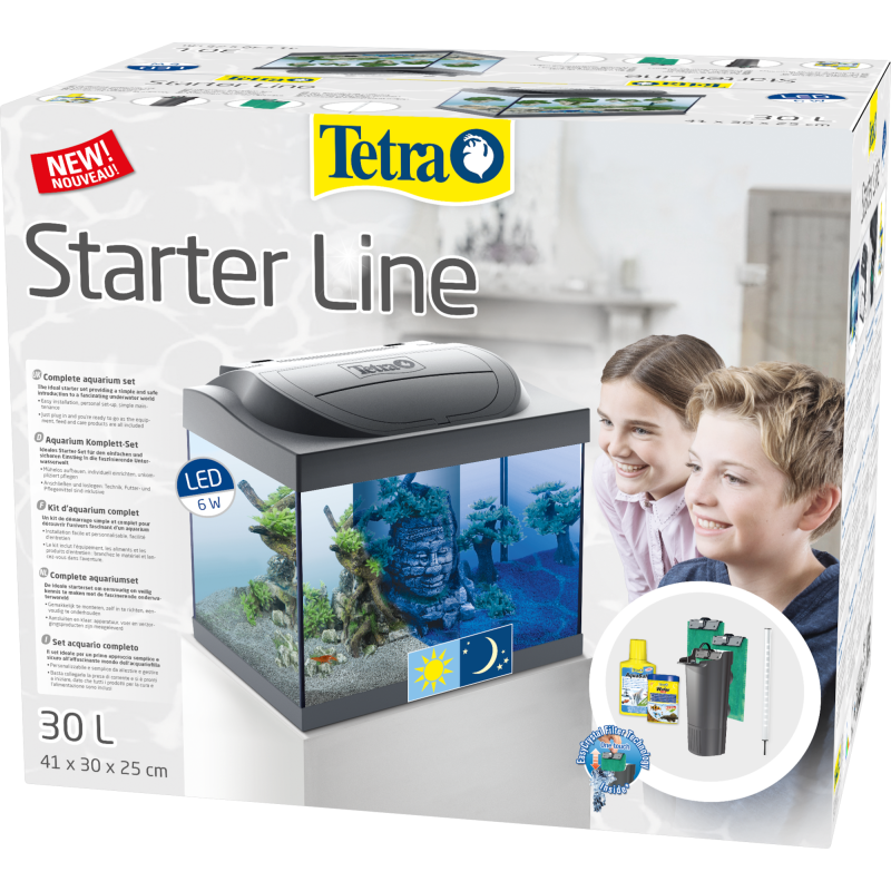 Tetra Starter Line 30L Aquarium Komplett-Set mit LED Tag-/Nachtbeleuchtung