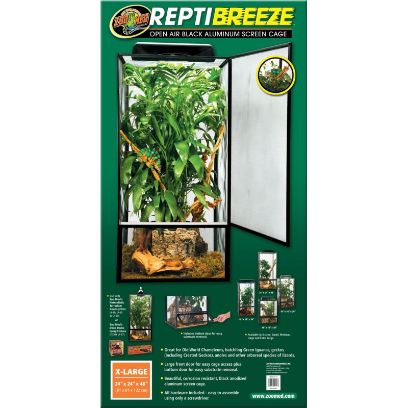 Zoo Med ReptiBreeze Alum Screen Cage 61x61x122cm - 1 Stk