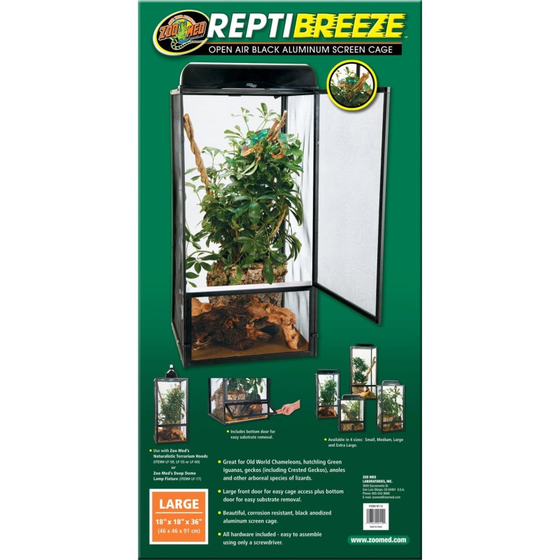 Zoo Med ReptiBreeze Alum Screen Cage 46x46x92cm - 1 Stk