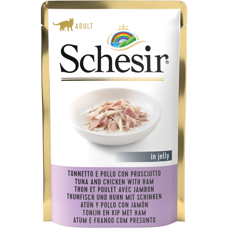 Schesir Frischebeutel 85g - Thunfisch, Huhn und Schinken