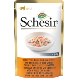 Schesir Frischebeutel 85g - Thunfisch, Huhn und Garnele