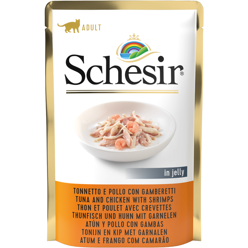 Schesir Frischebeutel 85g - Thunfisch, Huhn und Garnele