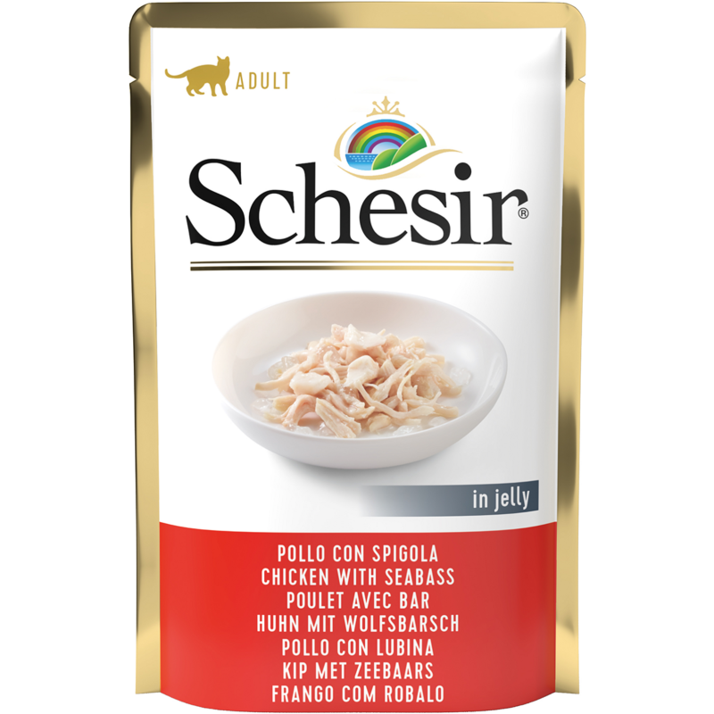 Schesir Frischebeutel 85g - Huhn und Wolfsbarsch