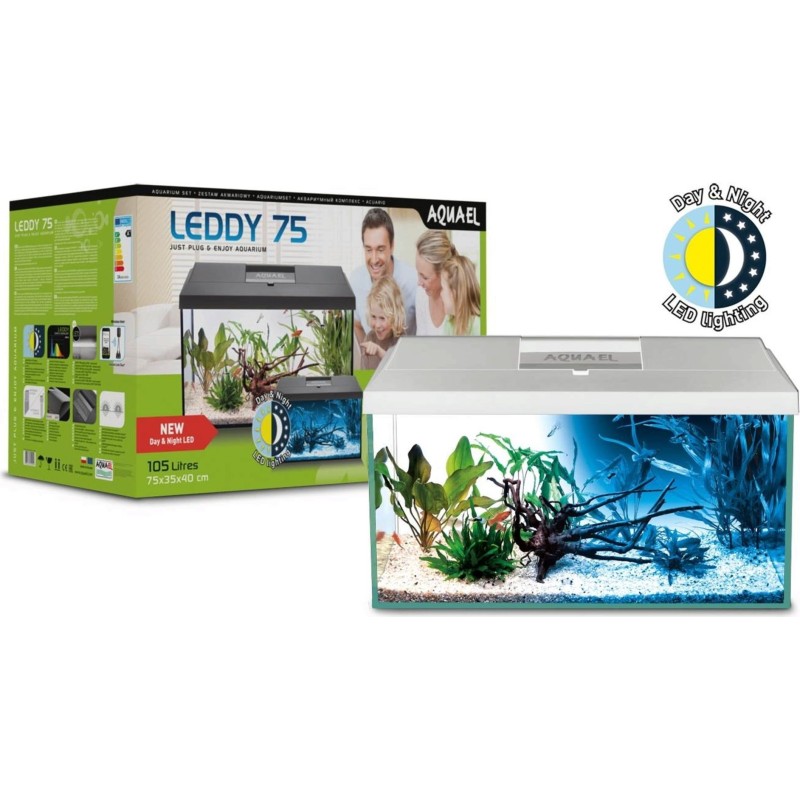 Aquael Aquarienset LEDDY Day&Night 75 2.0 - weiss