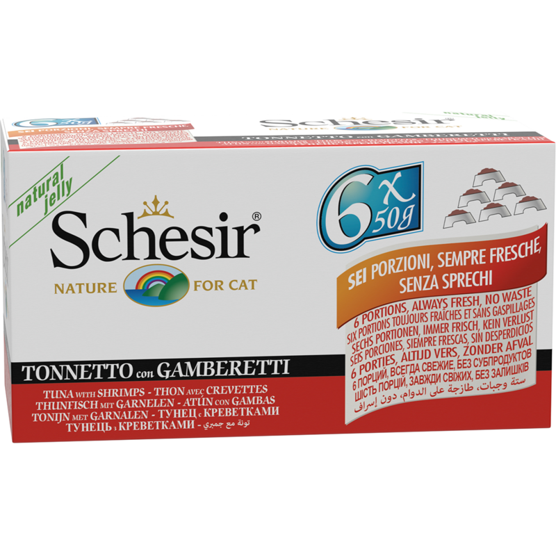 Schesir Multipack Jelly 6x50g - Thunfisch und Garnele