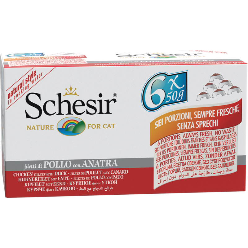 Schesir Multipack Natural 6x50g - Huhn und Ente