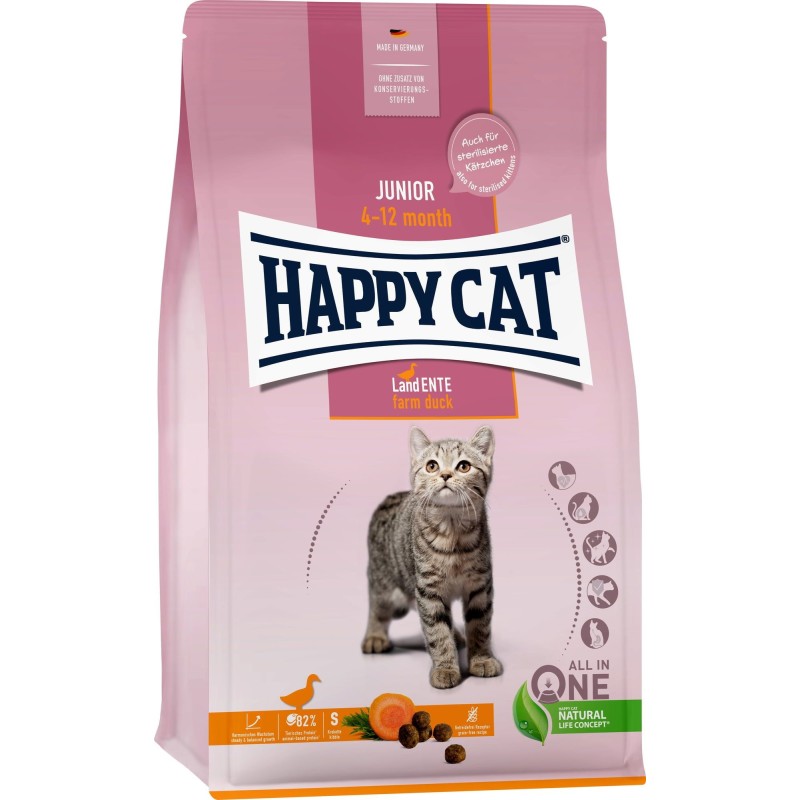 Happy Cat Trockenfutter Junior Land Ente - 300 g