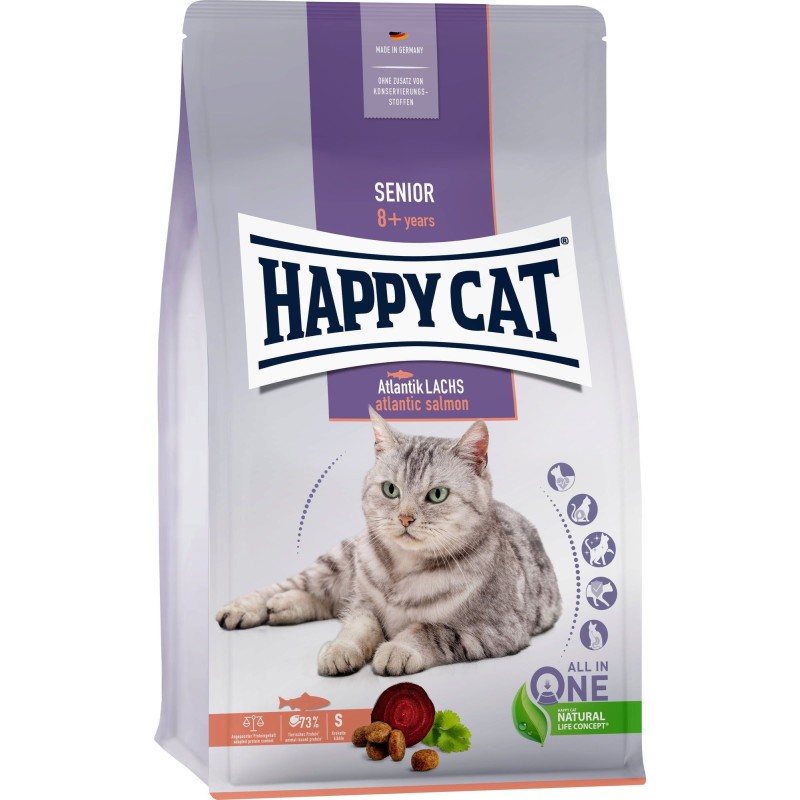 Happy Cat Trockenfutter Senior Atlantik Lachs - 1,3 kg