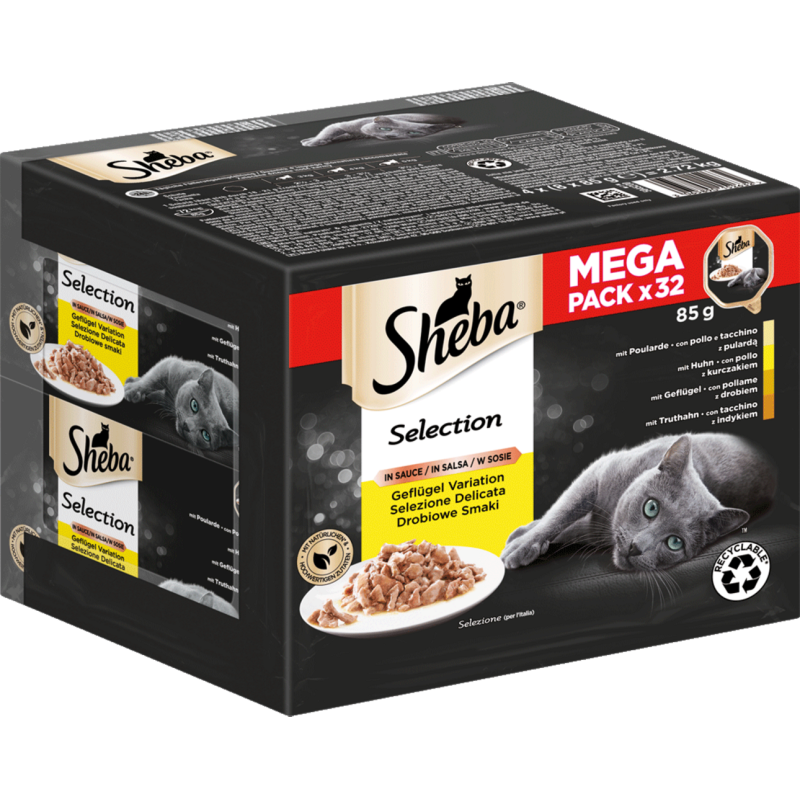 Sheba Schale Megapack Selection in Sauce Geflügel - 2.720 g