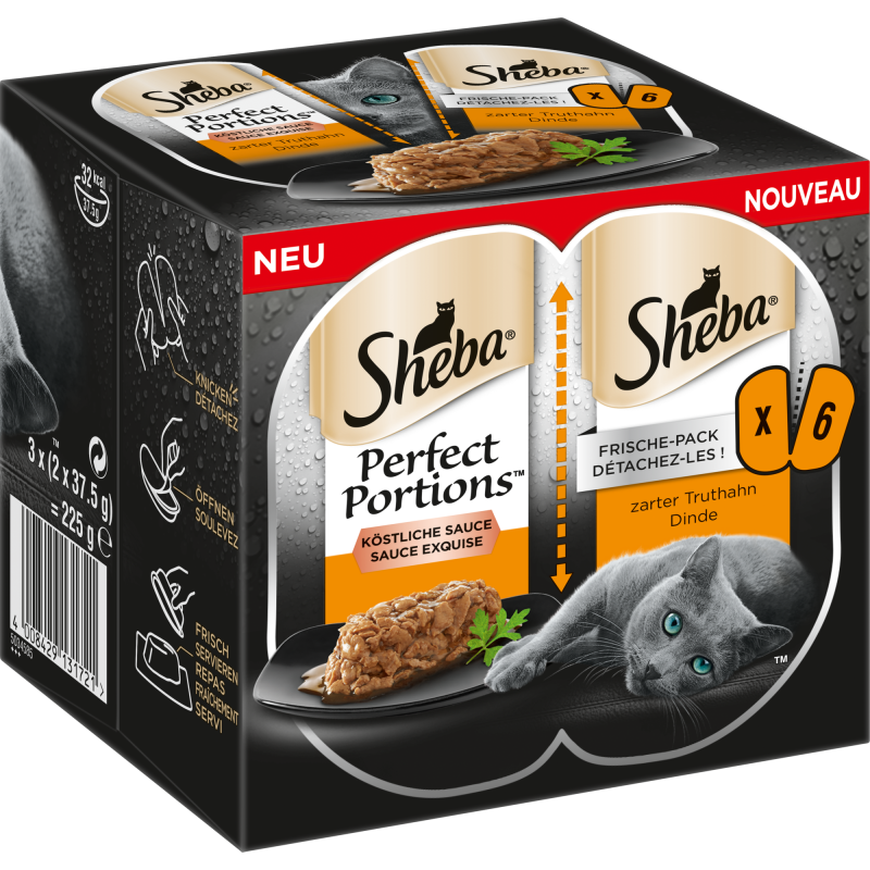 Sheba Perfect Portions in Sauce mit Truthahn 6x37,5g - 225 g