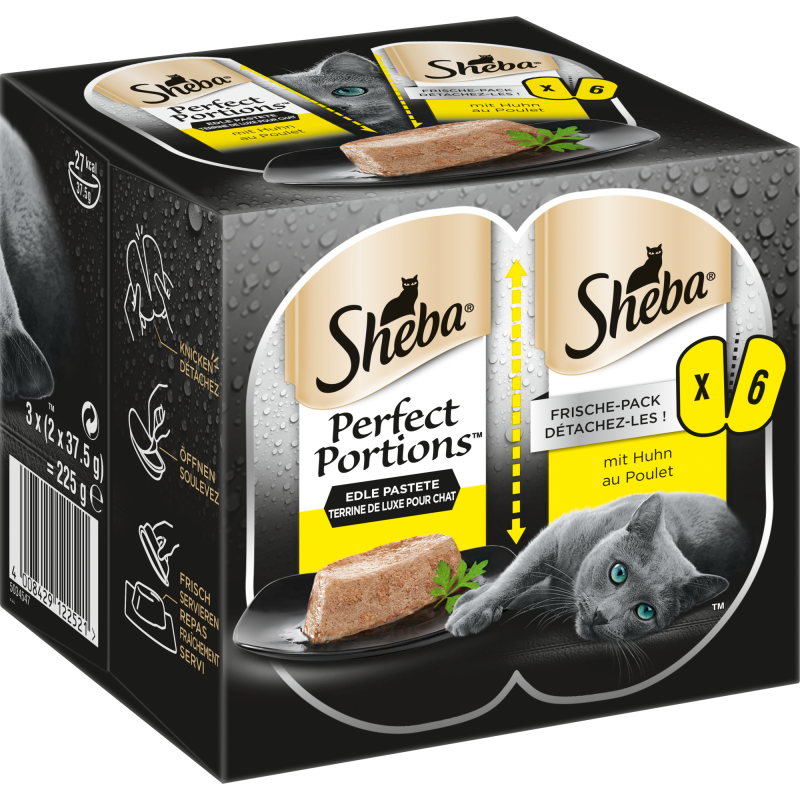 Sheba Perfect Portions Edle Pastete mit Huhn 6x37,5g - 225 g