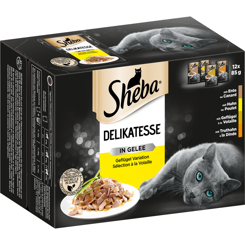 Sheba Frischebeutel Delikatesse in Gelee Geflügel Variation 12x85g - 1.020 g