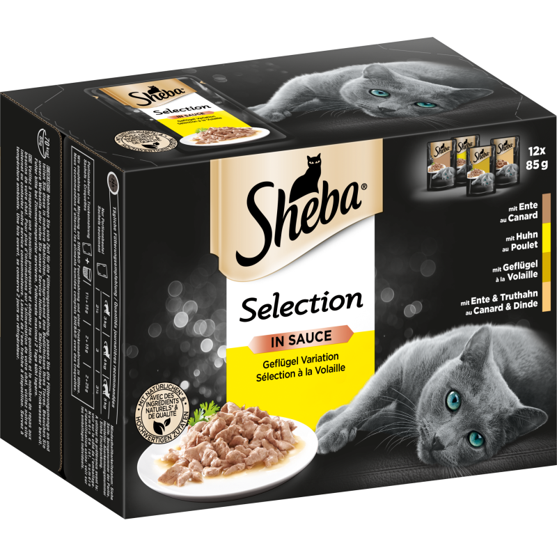 Sheba Frischebeutel Selection in Sauce Geflügel Variation 12x85g - 1.020 g