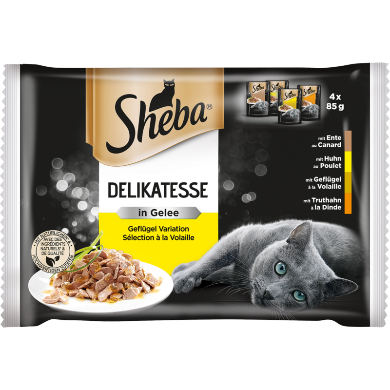 Sheba Frischebeutel Adult Delikatesse in Gelee Geflügel Variation 4x85g - 340 g