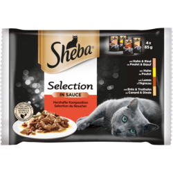 Sheba Frischebeutel Pack Selection in Sauce Herzhafte Komposition 4x85g - 340 g