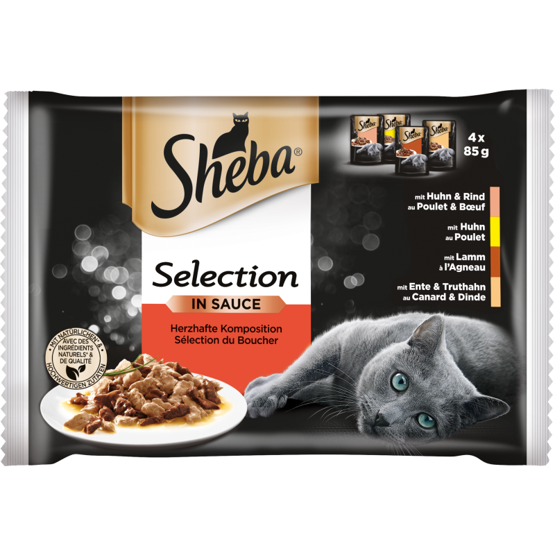 Sheba Frischebeutel Pack Selection in Sauce Herzhafte Komposition 4x85g - 340 g