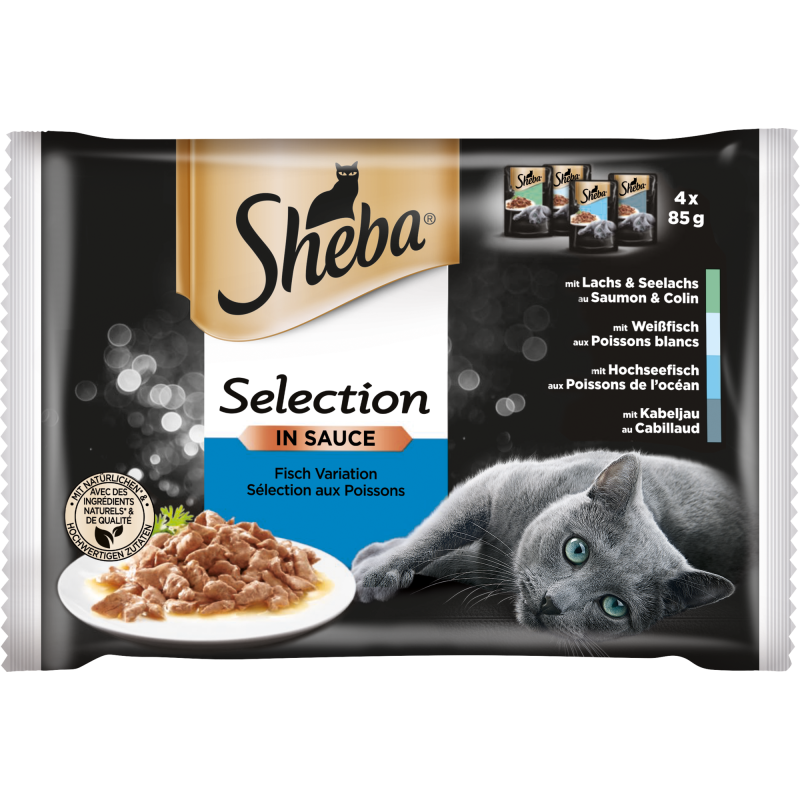 Sheba Frischebeutel Selection in Sauce Fisch Variation 4x85g - 340 g