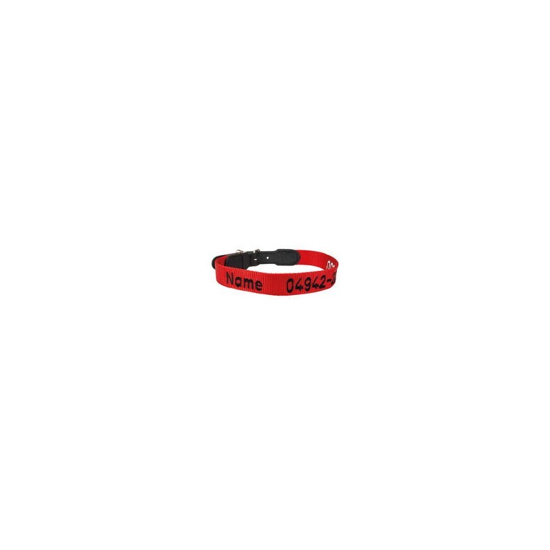 Halsband mit besticktem Namenszug, Farbe: Rot