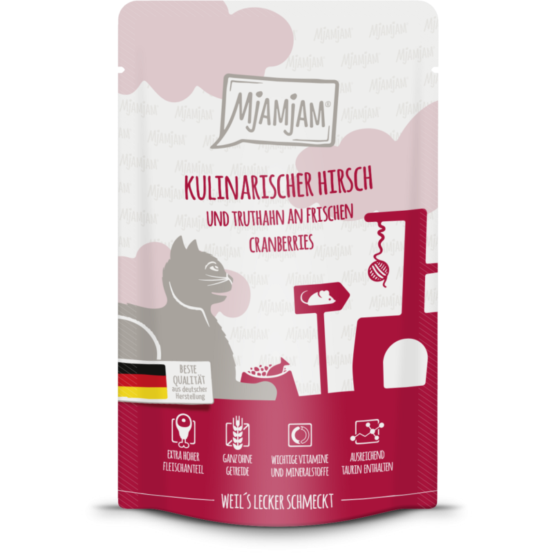 Mjamjam Hirsch, Truthahn und Cranberries Portionsbeutel - 125 g