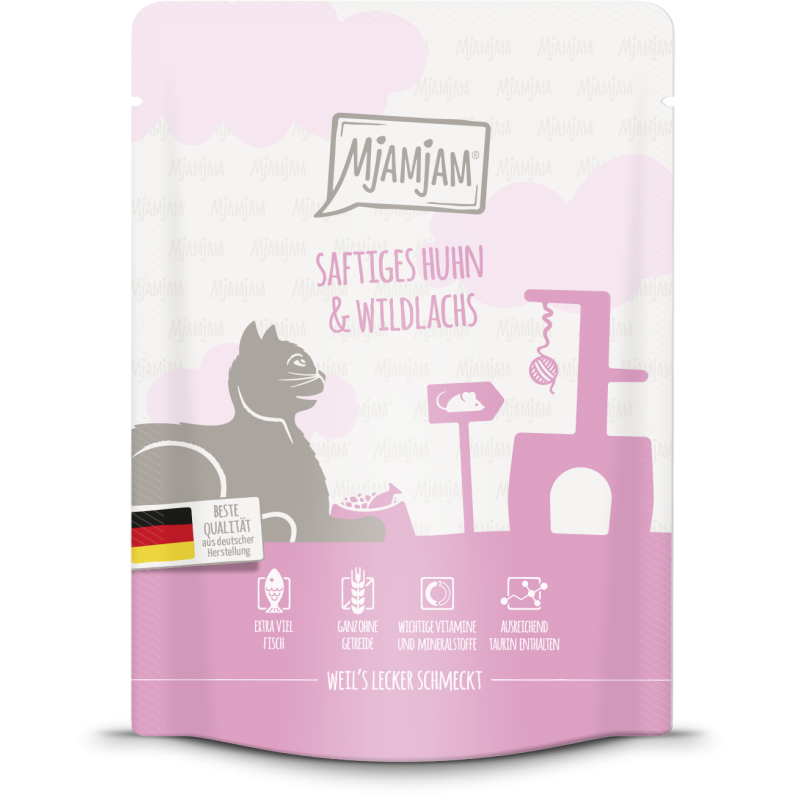 Mjamjam Huhn und Wildlachs Portionsbeutel - 300 g