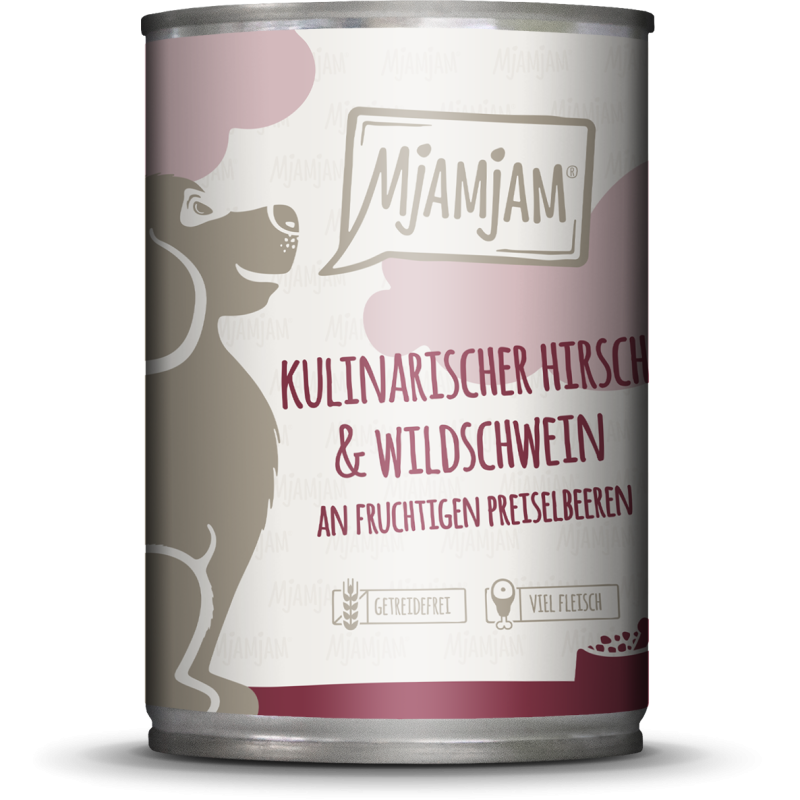 Mjamjam Hirsch, Wildschwein und Preiselbeeren - 400 g