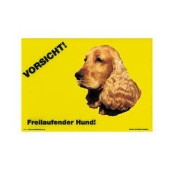 Warnschild "Vorsicht freilaufender Hund"