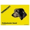 Warnschild "Vorsicht freilaufender Hund"