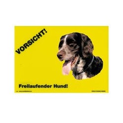 Warnschild "Vorsicht freilaufender Hund"