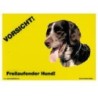 Warnschild "Vorsicht freilaufender Hund"