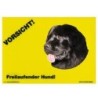 Warnschild "Vorsicht freilaufender Hund"