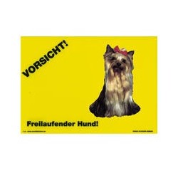 Warnschild "Vorsicht freilaufender Hund"