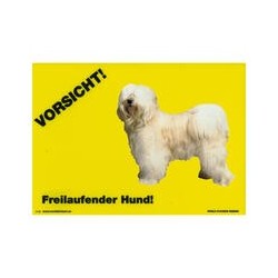 Warnschild "Vorsicht freilaufender Hund"