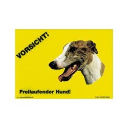 Warnschild "Vorsicht freilaufender Hund"