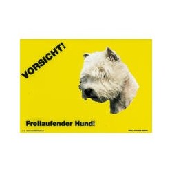 Warnschild "Vorsicht freilaufender Hund"