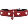 Hunter Halsband Love Rindsleder rot/schwarz - XS (32)