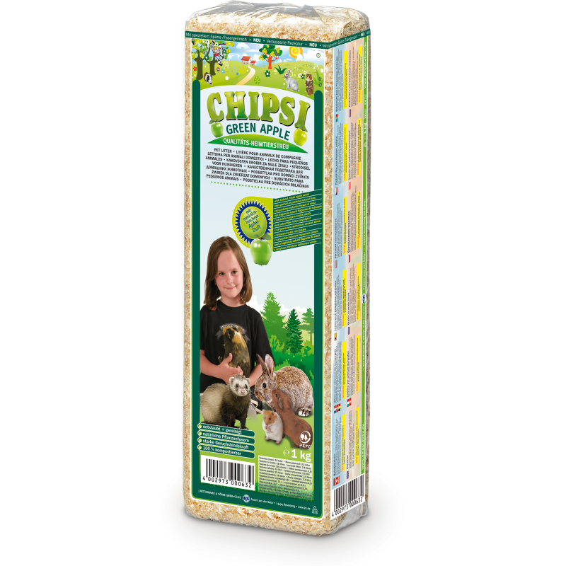 Chipsi Einstreu Plus Green Apple - 15 l