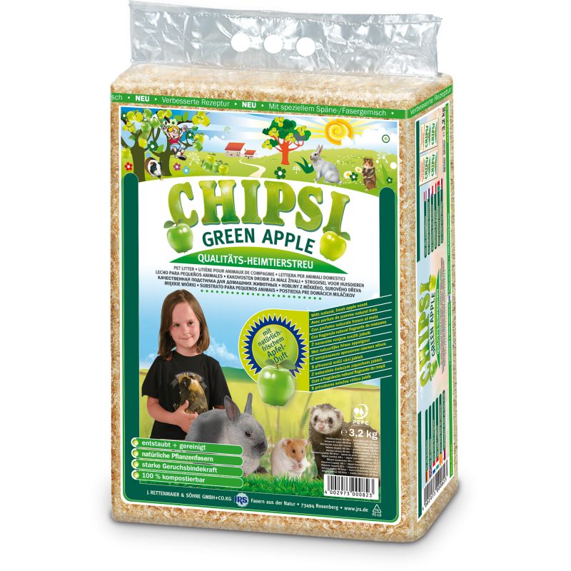 Chipsi Einstreu Plus Green Apple - 60 l