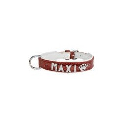 MyName Leder-Halsband, rot