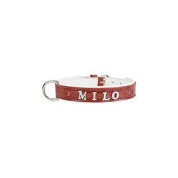 MyName Leder-Halsband, rot