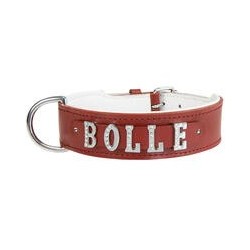 MyName Leder-Halsband, rot