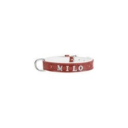 MyName Leder-Halsband, rot