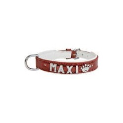 MyName Leder-Halsband, rot