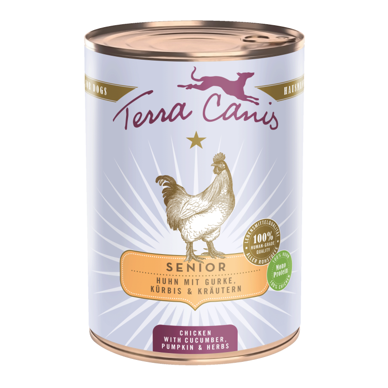 Terra Canis Senior | Huhn mit Gurke, Kürbis und Gesundheitskräutern 400g