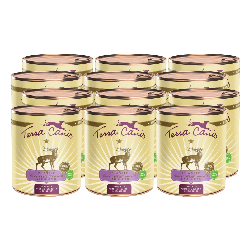 Terra Canis Classic | Wild mit Kürbis, Amaranth und Preiselbeere 12x 800g