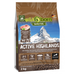 Wildborn Active Highlands 2kg getreidefreies Hundefutter für aktive Hunde