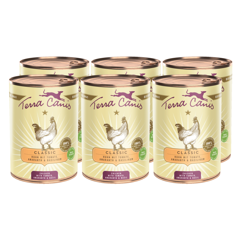 Terra Canis Classic | Huhn mit Tomate, Amaranth und Basilikum 6x 400g